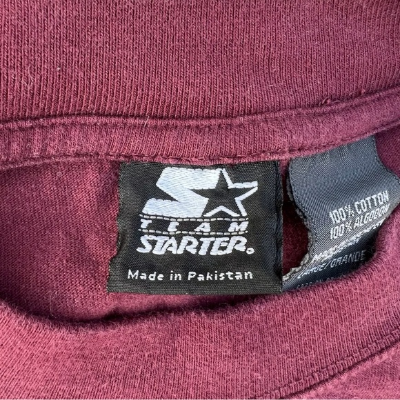 Vintage Virginia Tech Hokies Starter Graphic T-shirt Size L Burgundy - Picture 6 of 6